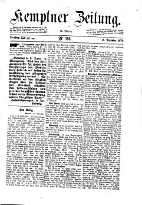 Kemptner Zeitung Dienstag 13. Dezember 1870