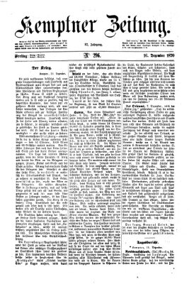 Kemptner Zeitung Freitag 16. Dezember 1870