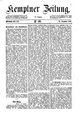 Kemptner Zeitung Mittwoch 21. Dezember 1870