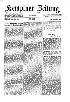 Kemptner Zeitung Mittwoch 28. Dezember 1870