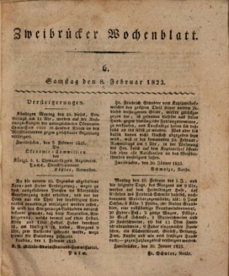 Zweibrücker Wochenblatt Samstag 8. Februar 1823