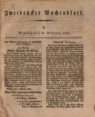 Zweibrücker Wochenblatt Samstag 22. Februar 1823