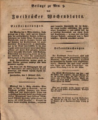 Zweibrücker Wochenblatt Samstag 1. März 1823