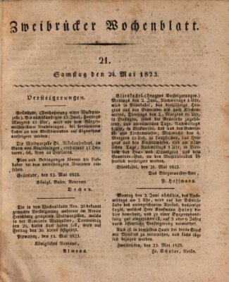 Zweibrücker Wochenblatt Samstag 24. Mai 1823