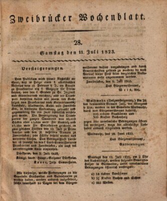 Zweibrücker Wochenblatt Freitag 11. Juli 1823