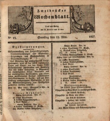 Zweibrücker Wochenblatt Samstag 12. Mai 1827