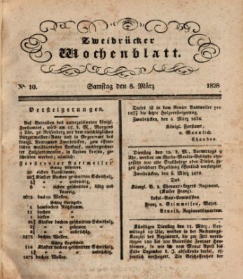 Zweibrücker Wochenblatt Samstag 8. März 1828