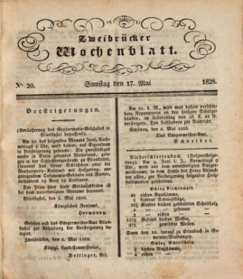 Zweibrücker Wochenblatt Donnerstag 17. Mai 1838