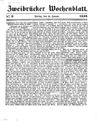 Zweibrücker Wochenblatt Freitag 18. Januar 1833