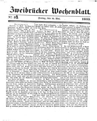 Zweibrücker Wochenblatt Freitag 10. Mai 1833