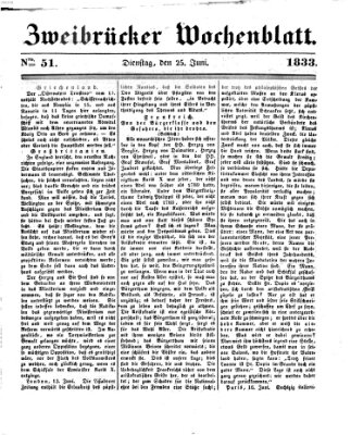 Zweibrücker Wochenblatt Dienstag 25. Juni 1833