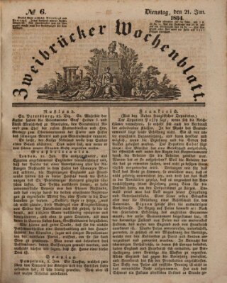 Zweibrücker Wochenblatt Dienstag 21. Januar 1834