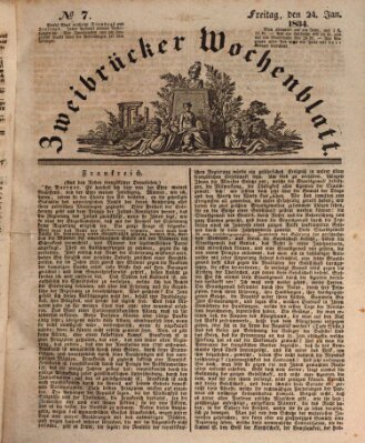 Zweibrücker Wochenblatt Freitag 24. Januar 1834