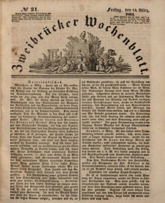 Zweibrücker Wochenblatt Freitag 14. März 1834