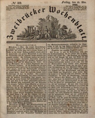 Zweibrücker Wochenblatt Freitag 16. Mai 1834