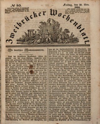 Zweibrücker Wochenblatt Freitag 28. November 1834