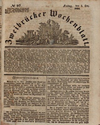 Zweibrücker Wochenblatt Freitag 5. Dezember 1834