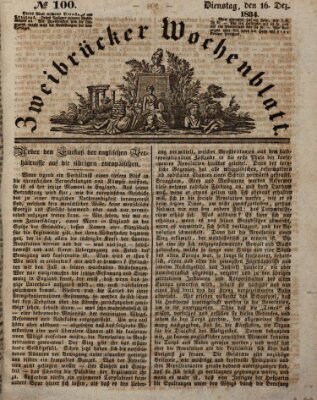 Zweibrücker Wochenblatt Dienstag 16. Dezember 1834