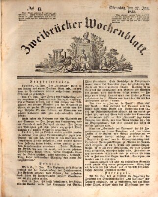 Zweibrücker Wochenblatt Dienstag 27. Januar 1835