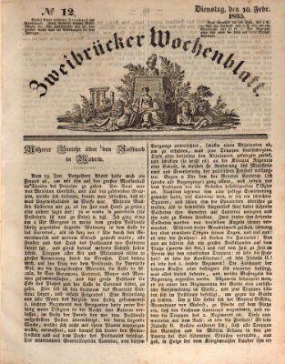 Zweibrücker Wochenblatt Dienstag 10. Februar 1835