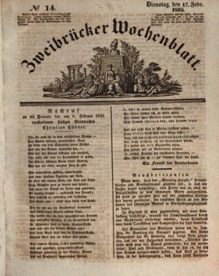 Zweibrücker Wochenblatt Dienstag 17. Februar 1835