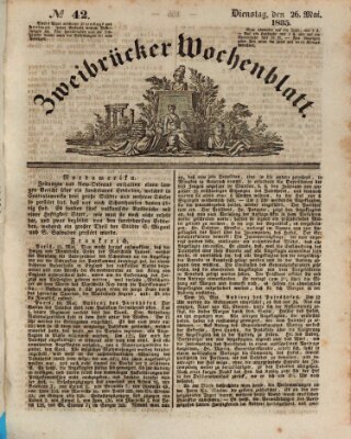 Zweibrücker Wochenblatt Dienstag 26. Mai 1835