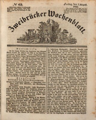 Zweibrücker Wochenblatt Freitag 7. August 1835