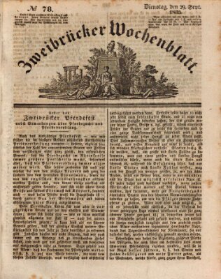 Zweibrücker Wochenblatt Dienstag 29. September 1835