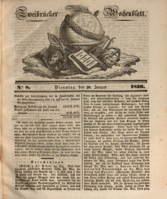 Zweibrücker Wochenblatt Dienstag 26. Januar 1836