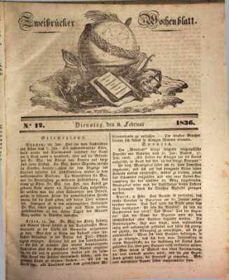 Zweibrücker Wochenblatt Dienstag 9. Februar 1836