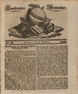 Zweibrücker Wochenblatt Freitag 23. September 1836