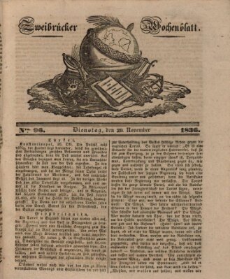 Zweibrücker Wochenblatt Dienstag 29. November 1836