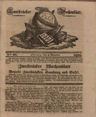 Zweibrücker Wochenblatt Freitag 2. Dezember 1836