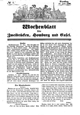 Wochenblatt für Zweibrücken, Homburg und Cusel (Zweibrücker Wochenblatt) Dienstag 17. Januar 1837