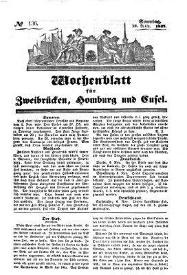 Wochenblatt für Zweibrücken, Homburg und Cusel (Zweibrücker Wochenblatt) Sonntag 12. November 1837