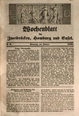 Wochenblatt für Zweibrücken, Homburg und Cusel (Zweibrücker Wochenblatt) Sonntag 14. Januar 1838