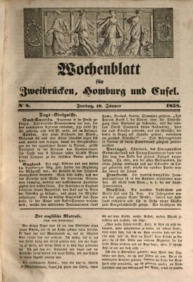 Wochenblatt für Zweibrücken, Homburg und Cusel (Zweibrücker Wochenblatt) Freitag 19. Januar 1838