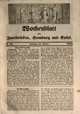 Wochenblatt für Zweibrücken, Homburg und Cusel (Zweibrücker Wochenblatt) Dienstag 23. Januar 1838