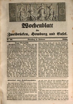 Wochenblatt für Zweibrücken, Homburg und Cusel (Zweibrücker Wochenblatt) Dienstag 6. Februar 1838