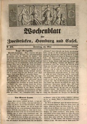 Wochenblatt für Zweibrücken, Homburg und Cusel (Zweibrücker Wochenblatt) Sonntag 13. Mai 1838