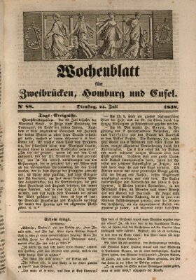 Wochenblatt für Zweibrücken, Homburg und Cusel (Zweibrücker Wochenblatt) Dienstag 24. Juli 1838