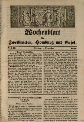 Wochenblatt für Zweibrücken, Homburg und Cusel (Zweibrücker Wochenblatt) Freitag 7. Dezember 1838