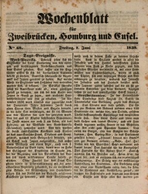 Wochenblatt für Zweibrücken, Homburg und Cusel (Zweibrücker Wochenblatt) Freitag 7. Juni 1839