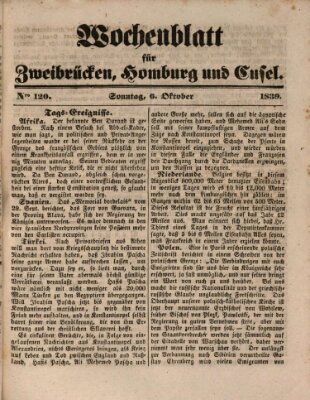 Wochenblatt für Zweibrücken, Homburg und Cusel (Zweibrücker Wochenblatt) Sonntag 6. Oktober 1839