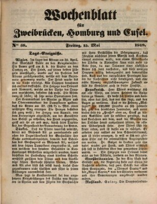 Wochenblatt für Zweibrücken, Homburg und Cusel (Zweibrücker Wochenblatt) Freitag 15. Mai 1840