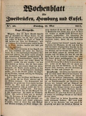 Wochenblatt für Zweibrücken, Homburg und Cusel (Zweibrücker Wochenblatt) Dienstag 19. Mai 1840