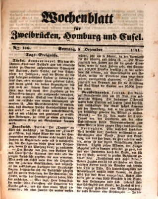 Wochenblatt für Zweibrücken, Homburg und Cusel (Zweibrücker Wochenblatt) Sonntag 5. Dezember 1841