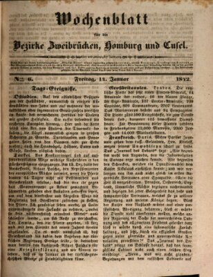 Wochenblatt für die Bezirke Zweibrücken, Homburg und Cusel (Zweibrücker Wochenblatt) Freitag 14. Januar 1842