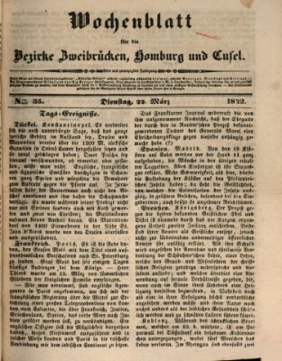 Wochenblatt für die Bezirke Zweibrücken, Homburg und Cusel (Zweibrücker Wochenblatt) Dienstag 22. März 1842