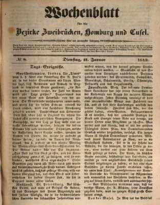 Wochenblatt für die Bezirke Zweibrücken, Homburg und Cusel (Zweibrücker Wochenblatt) Dienstag 17. Januar 1843